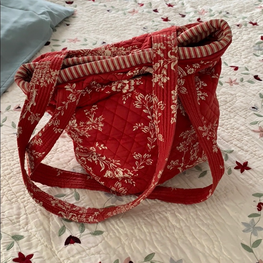 Red paisley bag